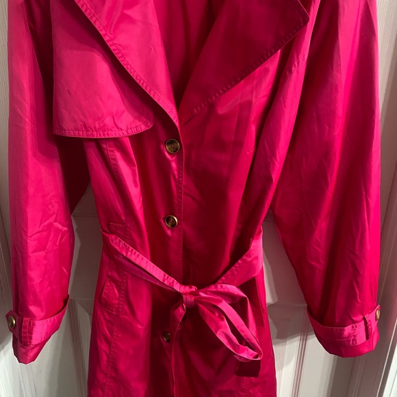 Chico's Vibrant Hot Pink Trench Coat with Tie Belt - Picture 5 of 11